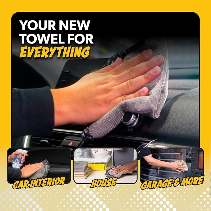 Chemical Guys Microfiber Towels for Cars Microfiber Cleaning Cloth Gray Drying Towels Car Detailing for Wash Interior and Glass, 14 x 12 Inch - 6 Pack