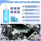 Nilight 37PCS Car Detailing Kit Auto Cleaning Tools Wash Set with Storage Carry Bag Home Use for Interior Exterior Deep Clean Car Care Windshield Dashboard Seat Air Vents Wheels Tires, Blue