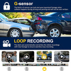 4K Dash Cam Front and Rear Inside,3.16" IPS,3 Channel Dash Cam for Car with 5G WiFi,Free 64GB Card,170° Wide Angle,Loop Recording,G-Sensor,WDR,Night Vision,Time-Lapse,24H Parking Monitor