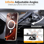 Coolpow for MagSafe Car Mount【Windshield+Vent+Dash】 Magnetic Phone Holder for Car Phone Holder Mount Cell Phone Holders for Your Car Accessories Gifts for Mothers Day Phone Holder for iPhone 17 16 15