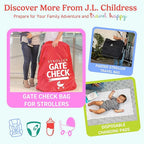 J.L. Childress Gate Check Travel Bag for Car Seats - Car Seat Travel Bag for Airplane, Fits All Baby & Infant Carriers, Airport Accessories for Gate Check, Flying Essentials, AirTag Compatible - Red