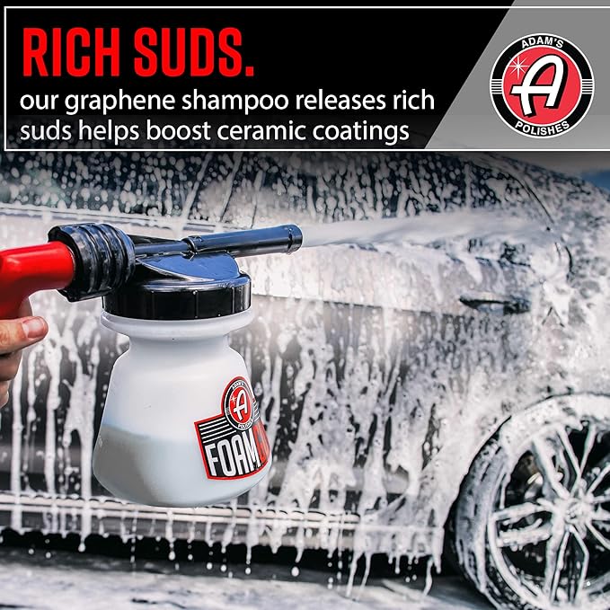 Adam's Polishes Standard Foam Gun & Graphene Shampoo Bundle - Car Wash Foaming Sprayer for Garden Hose | Mix with Car Soap & Water & No Pressure Washer Required | Premium Grade Auto Detailing Tool