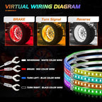 Nilight 4PCS 15.5inch LED Wheel Ring Lights RGB with APP and Remote Control Neon Lights Million Colors w/Turn Signal and Braking Function for Car Van SUV Truck