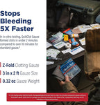 Adventure Medical Kits QuikClot Advanced Clotting Gauze - Stops Bleeding Up to 5X Faster Than Standard Gauze - Kaolin Hemostatic Dressing - for First Aid Kits & Survival Gear - 3 x 24