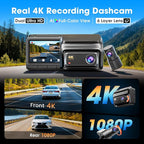 DDPAI 4K Dash Cam Front and Rear, Built-in 32G eMMC Dual Dash Car Camera,64GB Card Included Dashcam,Night Vision Dash Camera,5GHz WiFi, 7 Days Parking Mode,GPS,3" IPS, ADAS, WDR, Support 512GB,Z60