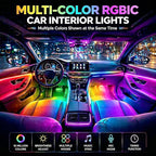 Car LED USB Interior Strip Lights with Remote Control, Dream RGB Color Car Ambient Lighting APP Control, Multicolor Footwell Under Dash Chasing Inside Light Kits for Cars ATV Truck, DC5V