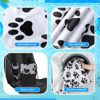 Hahafelt 2 Pack Car Seat Towel Covers with Storage Bag, 63 x 32 Inch Universal Non Slip Waterproof Sweat Protector for Car Truck, Gym Swimming Running, Machine Washable (Dog Footprints)