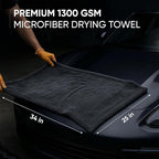 Papa Dragon Extra Large Car Drying Towel | 1300 GSM 25"x34" | Super Absorbent Microfiber Towel for Cars, Streak-Free, Scratch-Free Detailing Towel for Cars, Truck, SUV - 1 Pack