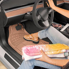 Carbella Automotive Floor Mats for Cars, 2 Piece Car Floor Mats Peach Pink Translucent, Trim-to-Fit All Weather Clear Car Mats for Auto Truck Van SUV, Car Accessories for Women