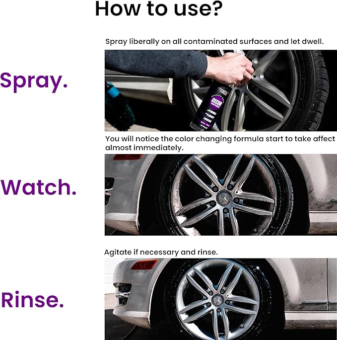 SB3 Decon Professional Fallout Remover - Acid-Free, pH-Balanced Rust Inhibitor with Color-Changing Technology - Rust Remover Spray, Safe for Metal and All Surfaces (128 Fl Oz)