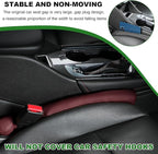 2 PCS Leather Car Seat Gap Filler, Auto Seat Blocker Organizer Fill The Gap Between Seat and Console, Universal Gap Filler Plug Stop Things from Dropping for Car SUV Truck (Wine Red)