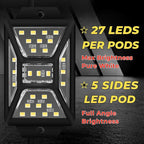 20 Pods Pure White Rock Lights with 2 Pack Connectors Extension Wires,Waterproof Rock Lights Compatible with Trucks Jeep UTV SUV ATV Boat Golf Cart, Mess Free Two-Path Wiring Underglow Kits(Patented)