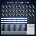 30Pods Pure White Rock Lights 36 LEDs SMD Chips 6500K Super Bright Underglow Light IP68 Waterproof for Trucks Pickup SUV Car with 32.8ft Wire