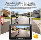 Fookoo Magnetic Solar Wireless Backup Camera System, Portable 7" DVR Monitor with BSD 1 Min Install HD 1080P Rear View Camera Night Vision Rechargeable for SUV Truck Pickup RV Camper Tractor DTC701
