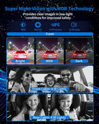 360° View 5 Channel Dash Cam Front and Rear with AI Driver Monitor System DMS, 4K Dash Camera for Cars, Built-in GPS WiFi Night Vision, Dashcam Free 128G Card, 24/7 Parking Monitor Mode, V8 Ultra-5CH