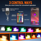 RGB Rock Lights, 8 pods Underglow Neon Lights Kits，APP/RF Remote Control & Music Mode, Waterproof Wireless Multicolor Lamps for Off Road Truck SUV ATV UTV Boat
