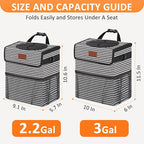 Vankor Car Trash Can for Car Cute, Bag Bin Hanging Waterproof Automotive Garbage Cans Leak Proof Vehicle Trash Can Stripe