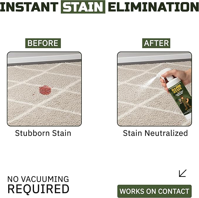 Major Stain Carpet Stain Remover Spray – 32oz – Powerful Carpet Cleaner Spray & Spot Remover for Carpet, Upholstery & Rugs – Removes Wine, Coffee, Grease & Food Stains – Fragrance Free