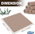 Microfiber Cleaning Cloth Waffle Weave for Dusting Absorbent Towel Quick Drying Dust Rags Household Kitchen, Lint Free Streak Free, 6 Pack,12 x 12 Inches, Khaki