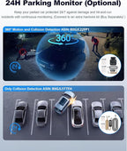 N300Pro 4K 4 Channel Dash Cam Front and Rear, STARVIS 2 Sensor, 3" Touch Screen, 5.8GHz WiFi GPS, 360° Car Dash Camera, AI Driver Monitor System, Free 64GB Card, WDR Night Vision HDR, 24H Parking Mode