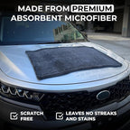 Large Car Drying Towel, 1300 GSM Professional Car Towel with Double Twisted Loop,Super Absorbent Large Microfiber Drying Towels for Cars, Trucks, SUVs - 20"x26", Gray