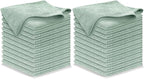 USANOOKS Microfiber Cleaning Cloth - Sea Green - 24Pcs (12.5x12.5 inch) High Performance - 1200 Washes, Ultra Absorbent Car Towel Traps Grime & Liquid for Streak-Free Mirror Shine - car Washing Cloth