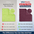 USANOOKS Premium 300GSM Microfiber Cleaning Cloth - 12.5"x12.5" High Performance - 1200 Washes, Ultra Absorbent Microfiber Towels for Cars Undercarriage, Rims & Engine Bay Cleaning - Microfiber Cloth