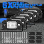 6Pods LED Rock Lights 24 LEDs Chips Neon Trail Rig Lamp Underglow Lights for Cars Trucks SUV ATV UTV(Blue)