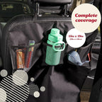 Lusso Gear Heavy Duty Kick Mats (2 Pk) - Back Seat Protector, Sag Proof, Waterproof, Car Back Seat Cover for Kids Who Make Big Messes, 3 Reinforced Storage Pockets, Premium Oxford Fabric (Gray)