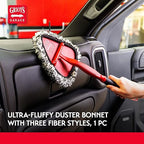 Griot's Garage 2-in-1 Easy Reach Detailing Wand, Extended Reach for Windshield, Window, Mirror, Dashboard, Vehicle Cleaning, 18" Handle