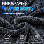 2-Pack1200 GSM Car Drying Towels (24" x 36") Car Drying Towel Extra Large Ultra Absorbent Drying Towel for Cars and Trucks, Without Streaks, Scratches, or Water Spots (Gray-Green)