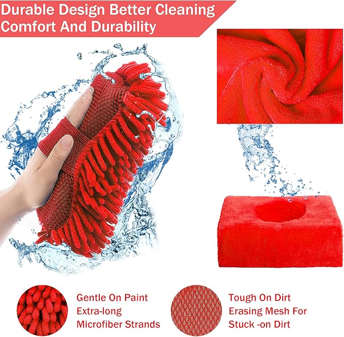 LIANXIN Car Wash Kit Car Wash Cleaning Kit Car Wash Foam Gun Sprayer Microfiber Sponge and Towels Car Foam Gun Tire Brush Collapsible Bucket Car Washing Kit