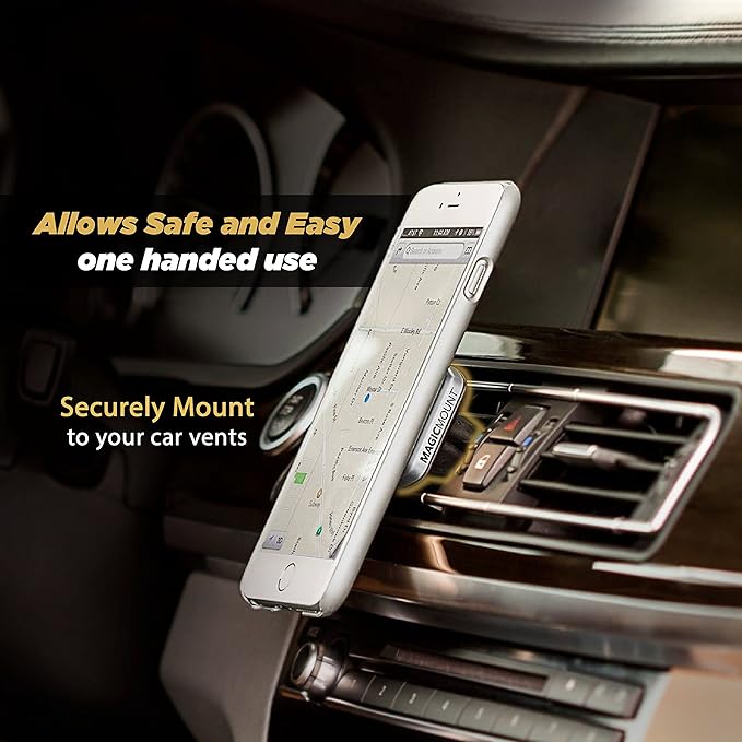 Scosche MPV2PK-UB MagicMount Pro Magnetic Car Phone Holder - Strong Magnet Mount for iPhone and Android - Secure Magnetic Mount for Car Air Vent - Universal 360° Adjustable Mobile Cell Holder - 2-Pack