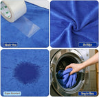 4 Pack Extra Large Microfiber Cleaning Cloths 20"x30", Lint-Free Reusable Towels for Home, Glass, Windows, Office, Kitchen, Bathroom – Mixed Blue