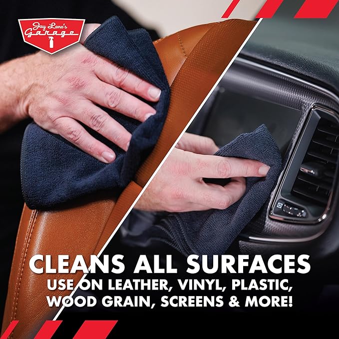 Jay Leno's Garage All Purpose Interior Cleaner Spray for Cars Trucks SUVs and Motorcycles Cleans Leather Vinyl Plastic Wood Grain and Screens Protects with UV Inhibitors 16 oz (16 oz (Pack of 2))
