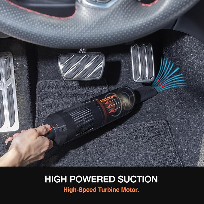 Suds Lab V1 High-Power Cordless Car Vacuum Cleaner (42Kpa) Rechargeable & Long Battery Life (3000mAh) - Portable Handheld Vacuums for Car Detailing, Pet Hair, Travel, Interior Cleaning