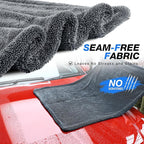 24" x 36" Car Drying Towel, Extra Large Double Twisted Loop Microfiber Towel, 1500 GSM, Ultra Absorbent Detailing Cleaning Cloth for Cars Trucks SUVs, Grey 1 Pack