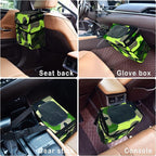 SIBOFUEGO Cute Car Trash Can with Lid – Multipurpose Collapsible Trash Bin for Car, Leak-Proof Organizer, Waterproof Garbage Can with Storage Pockets & Adjustable Straps, 2 Gallons (Camo Green)