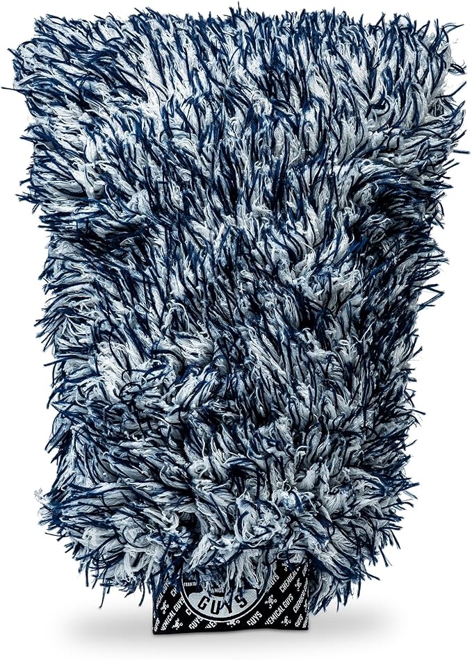 Chemical Guys, The Dually, Dual-Fiber, Wet-Dry Use, Microfiber Wash Mitt, (Car Wash Mitt Great for Car, Truck, SUV, RV, & More) Dark Blue + White, MIC517