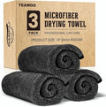 TEAWOO 3-Pack Microfiber Towels for Cars (24" x 35"), Extra Large Super Absorbent Car Drying Towel, Drying Towel for Car & Trucks, Car Towels Drying with No Streaks & Scratches