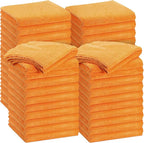 Shimeyao 30 Pcs Edgeless Microfiber Plush Towels for Cars Detailing Drying Wash Polishing Absorbent Cleaning Cloths, 500 GSM (16 x 16 Inch,Orange)