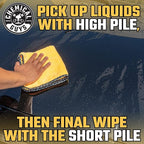 Chemical Guys Professional Grade Premium Microfiber Towels for Cars, Gold, 16" x 16", Ultra-Soft and Scratch-Free Car Detailing Cloths for Trucks, Motorcycles, and More - 3 Pack