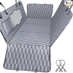Chumajor Back Seat Extender for Dogs-Supports 400lb,Waterproof Dog Car Seat Cover Hard Bottom-Detachable,600D Heavy Duty Scratch Proof Nonslip Soft,Dog Hammock for Car,SUVs-Grey