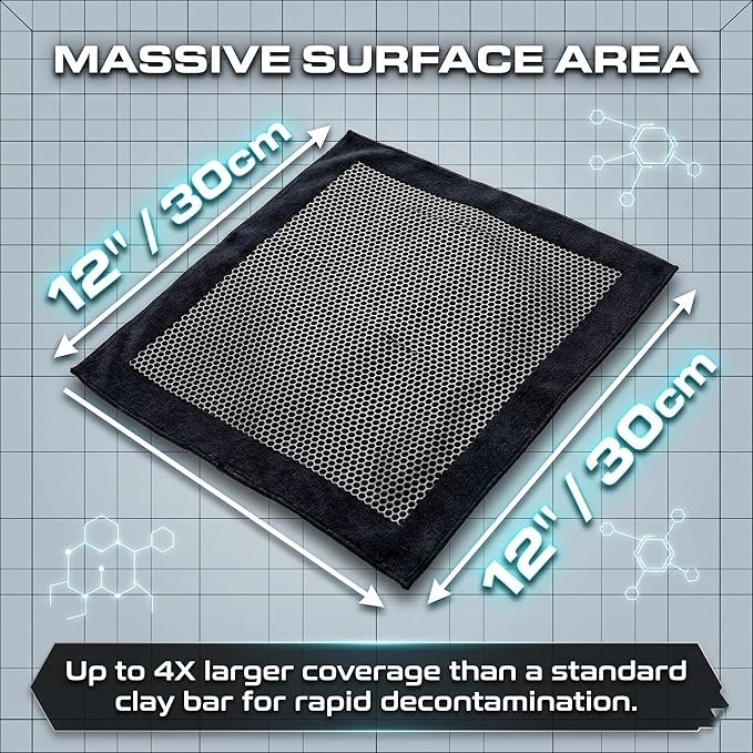 NADUSEP Clay Towel for Auto Detailing – Synthetic Clay Bar Towel 12” x 12” – Paint & Glass Decontamination Tool for Car Wash, Removes Contaminants for Cars, Trucks, SUVs