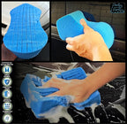 Sudz Budz® Premium Grid Car Wash Sponge 2pc Jumbo/Ergonomic | Anti-Marring Sponge for Soap and Rinseless Washing | Soft, Scratch-Free, Durable Foam. Cross-Cut Sponges for Cleaning and Detailing
