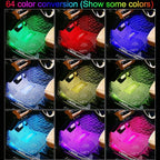 64 Colors Car Ambient Lighting Footwell RF Remote + APP Control Multicoloured Music Car Atmosphere Decorative Lighting Kit 1W DC 12V-24V