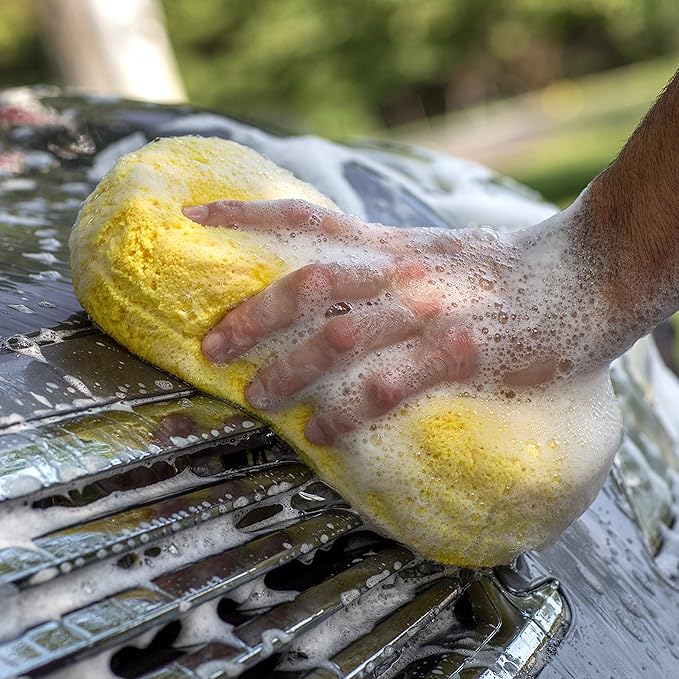 Viking Car Care 844300 Long Pile Microfiber Car Wash Sponge - 9.5 Inch x 4.5 Inch, Colors May Vary