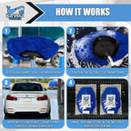 Plush Guard - Heavy Duty High GSM Microfiber Car Wash Brush Cover - Chenille Sleeve with Drawstring for Secure Fit, Soap-Passing, Washable, Scratch-Free Protection for Public Car Wash Brushes