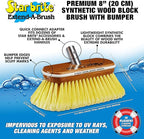 STAR BRITE 8" Premium Cleaning Brush - Synthetic Wood Block with High-Density Star Prene Fibers for Smooth & Painted Surfaces - Fits Star brite Extend-A-Brush Handles - Soft Bristle, Yellow (040170)