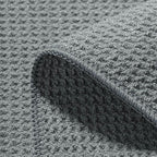 POLYTE Microfiber Drying Towel (16x16, 6 Pack, Waffle, Gray)